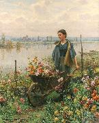 Daniel Ridgeway Knight Gathering Flowers Spain oil painting artist